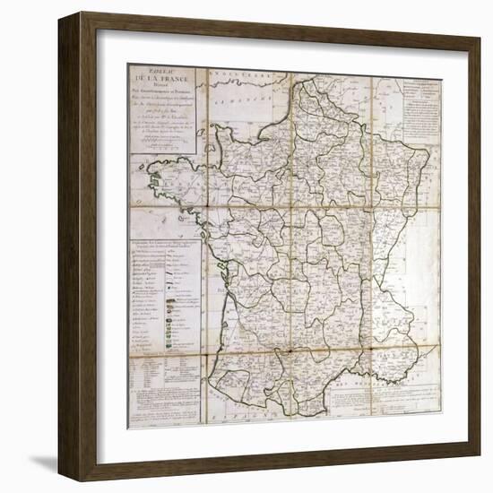 Map of France Divided into Provinces-Cesar Francois Cassini De Thury-Framed Giclee Print