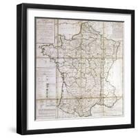 Map of France Divided into Provinces-Cesar Francois Cassini De Thury-Framed Giclee Print