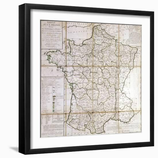 Map of France Divided into Provinces-Cesar Francois Cassini De Thury-Framed Giclee Print