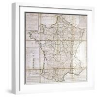 Map of France Divided into Provinces-Cesar Francois Cassini De Thury-Framed Giclee Print