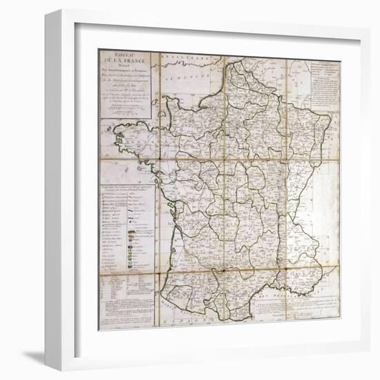 Map of France Divided into Provinces-Cesar Francois Cassini De Thury-Framed Giclee Print