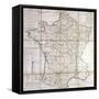 Map of France Divided into Provinces-Cesar Francois Cassini De Thury-Framed Stretched Canvas