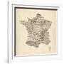 Map of France Old Sheet Music Map-Michael Tompsett-Framed Art Print