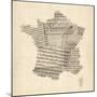 Map of France Old Sheet Music Map-Michael Tompsett-Mounted Art Print