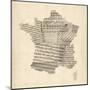 Map of France Old Sheet Music Map-Michael Tompsett-Mounted Art Print