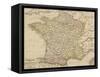 Map of France Showing the Departements-null-Framed Stretched Canvas