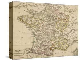 Map of France Showing the Departements-null-Stretched Canvas