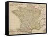 Map of France Showing the Departements-null-Framed Stretched Canvas