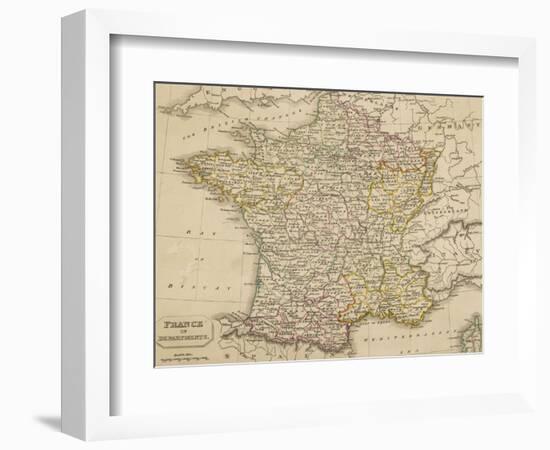 Map of France Showing the Departements-null-Framed Photographic Print