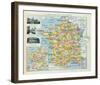 Map of France-The Vintage Collection-Framed Giclee Print