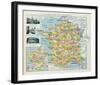 Map of France-The Vintage Collection-Framed Giclee Print