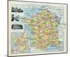 Map of France-The Vintage Collection-Mounted Giclee Print