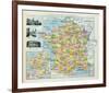 Map of France-The Vintage Collection-Framed Giclee Print