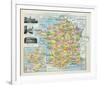 Map of France-The Vintage Collection-Framed Giclee Print