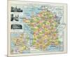 Map of France-The Vintage Collection-Mounted Giclee Print