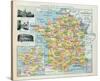 Map of France-The Vintage Collection-Stretched Canvas