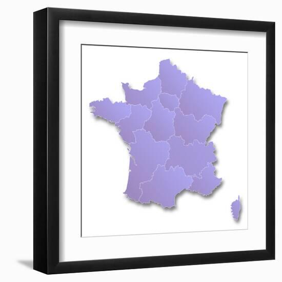 Map of France-mick1980-Framed Art Print