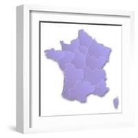 Map of France-mick1980-Framed Art Print