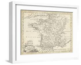 Map of France-T. Jeffreys-Framed Art Print