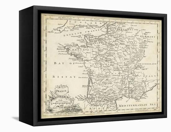 Map of France-T. Jeffreys-Framed Stretched Canvas
