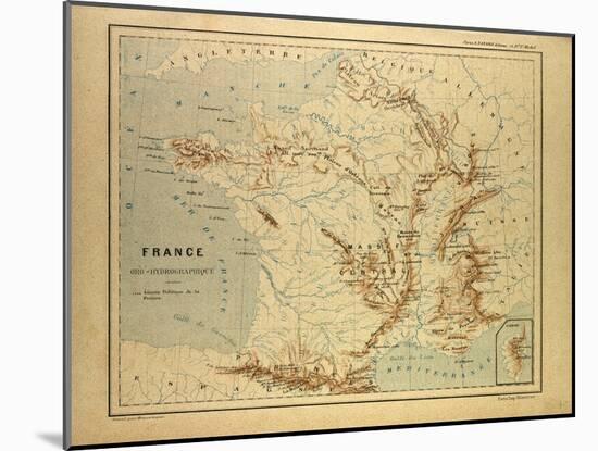 Map of France-null-Mounted Giclee Print