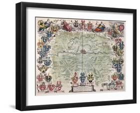 Map of Frankfurt and the Surrounding Area, from Nova Hanc Territori Francofurtensis Tabulum, 1649-Joan Blaeu-Framed Giclee Print