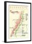 Map of French Bourgogne Wine Country-null-Framed Art Print