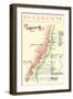 Map of French Bourgogne Wine Country-null-Framed Art Print