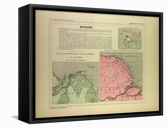 Map of French Guiana-null-Framed Stretched Canvas