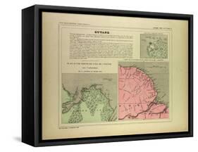 Map of French Guiana-null-Framed Stretched Canvas