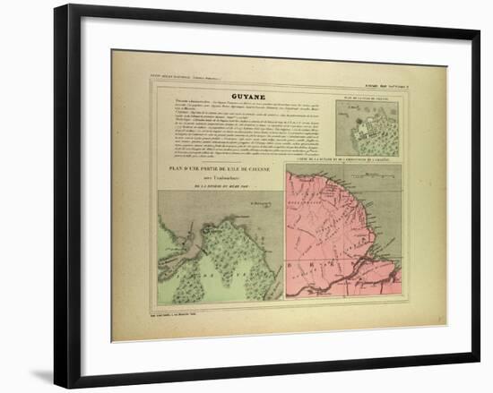 Map of French Guiana-null-Framed Giclee Print