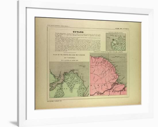 Map of French Guiana-null-Framed Giclee Print