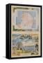 Map of French Possessions and Spheres of Influence in Africa and a View of the River Senegal-G. Dascher-Framed Stretched Canvas