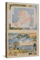 Map of French Possessions and Spheres of Influence in Africa and a View of the River Senegal-G. Dascher-Stretched Canvas