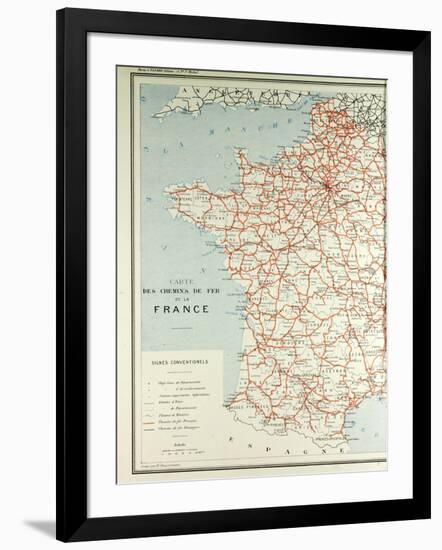 Map of French Railway Lines-null-Framed Giclee Print