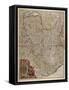 Map of French, Swiss and Italian Alpine and Transalpine Regions and Western Liguria Region-null-Framed Stretched Canvas