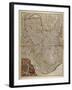 Map of French, Swiss and Italian Alpine and Transalpine Regions and Western Liguria Region-null-Framed Giclee Print