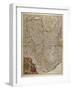 Map of French, Swiss and Italian Alpine and Transalpine Regions and Western Liguria Region-null-Framed Giclee Print