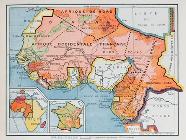 Map Of French West And Equatorial Africa From A School Geography Map Of French West And Equatorial Africa From A School Geography