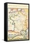 Map of French Wine Country-null-Framed Stretched Canvas