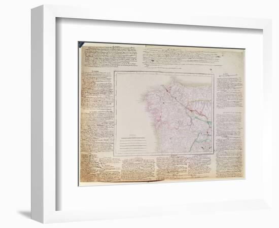 Map of Galicia with the Route of the French Army and a Log, from the Campaign in January, 1809-French-Framed Premium Giclee Print