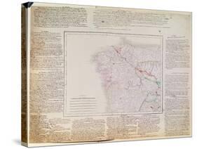 Map of Galicia with the Route of the French Army and a Log, from the Campaign in January, 1809-French-Stretched Canvas