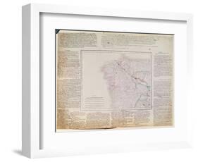 Map of Galicia with the Route of the French Army and a Log, from the Campaign in January, 1809-French-Framed Giclee Print