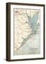 Map of Galveston Bay, Houston and Vicinity (C. 1900)-Encyclopaedia Britannica-Framed Art Print