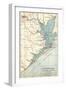 Map of Galveston Bay, Houston and Vicinity (C. 1900)-Encyclopaedia Britannica-Framed Art Print