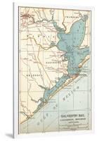 Map of Galveston Bay, Houston and Vicinity (C. 1900)-Encyclopaedia Britannica-Framed Art Print