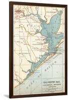 Map of Galveston Bay, Houston and Vicinity (C. 1900)-Encyclopaedia Britannica-Framed Art Print