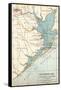 Map of Galveston Bay, Houston and Vicinity (C. 1900)-Encyclopaedia Britannica-Framed Stretched Canvas