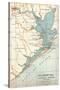 Map of Galveston Bay, Houston and Vicinity (C. 1900)-Encyclopaedia Britannica-Stretched Canvas