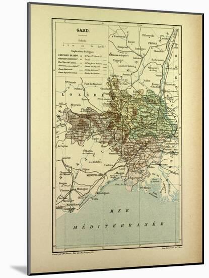 Map of Gard France-null-Mounted Giclee Print